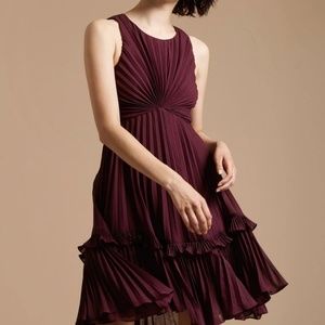 (NWT) Halston Pleated Burnout Georgette Dress